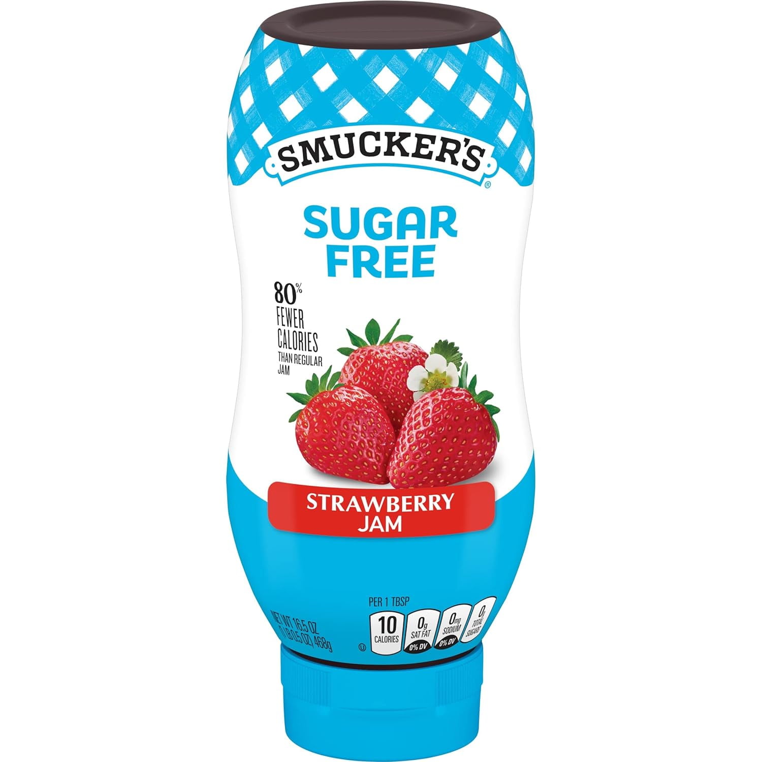 2 pack Smuckers Sugar Free Strawberry Squeezable Jam, 16.5 Ounce