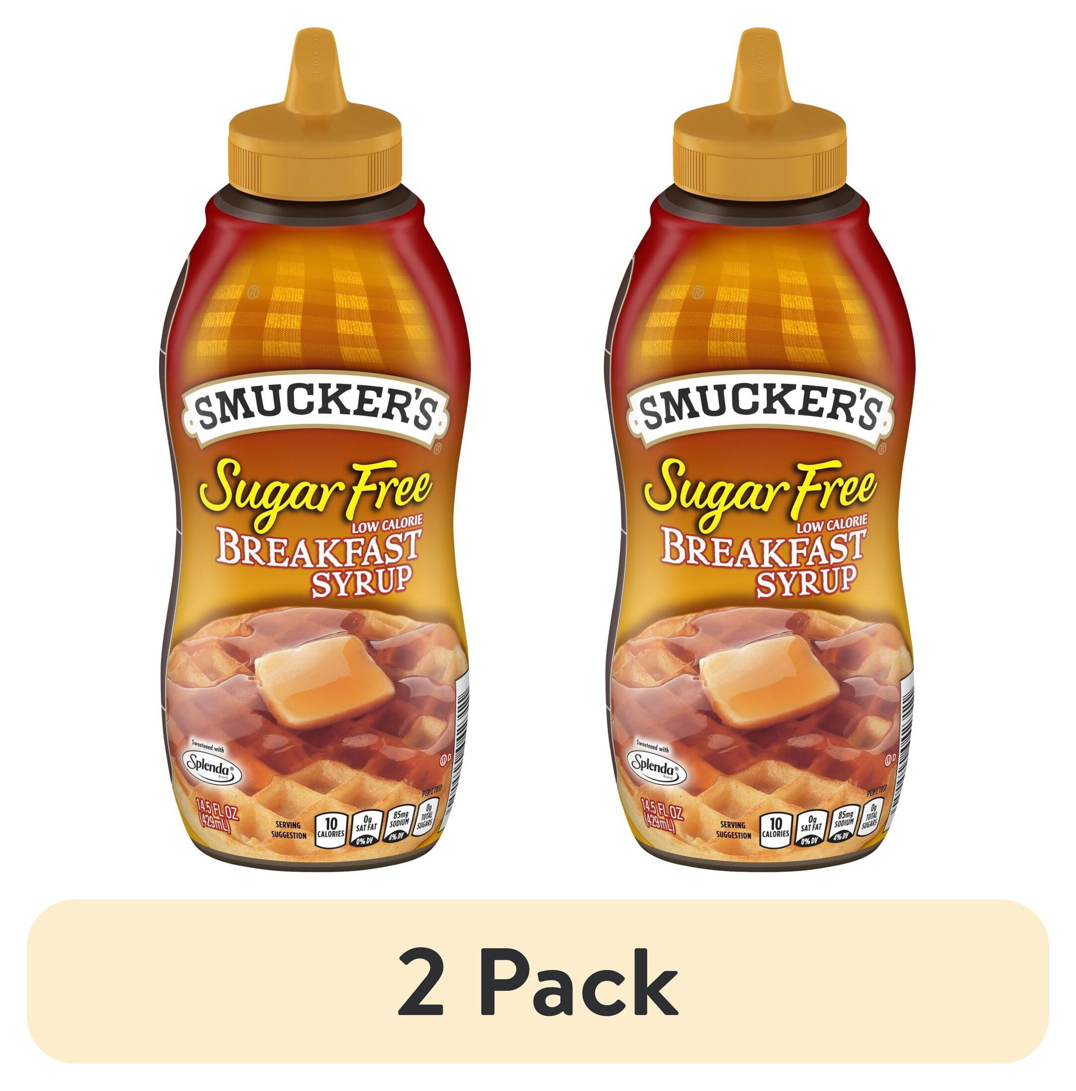 (2 pack) Smucker's Sugar Free and Low Calorie Breakfast Syrup, 14.5 fl oz Bottle