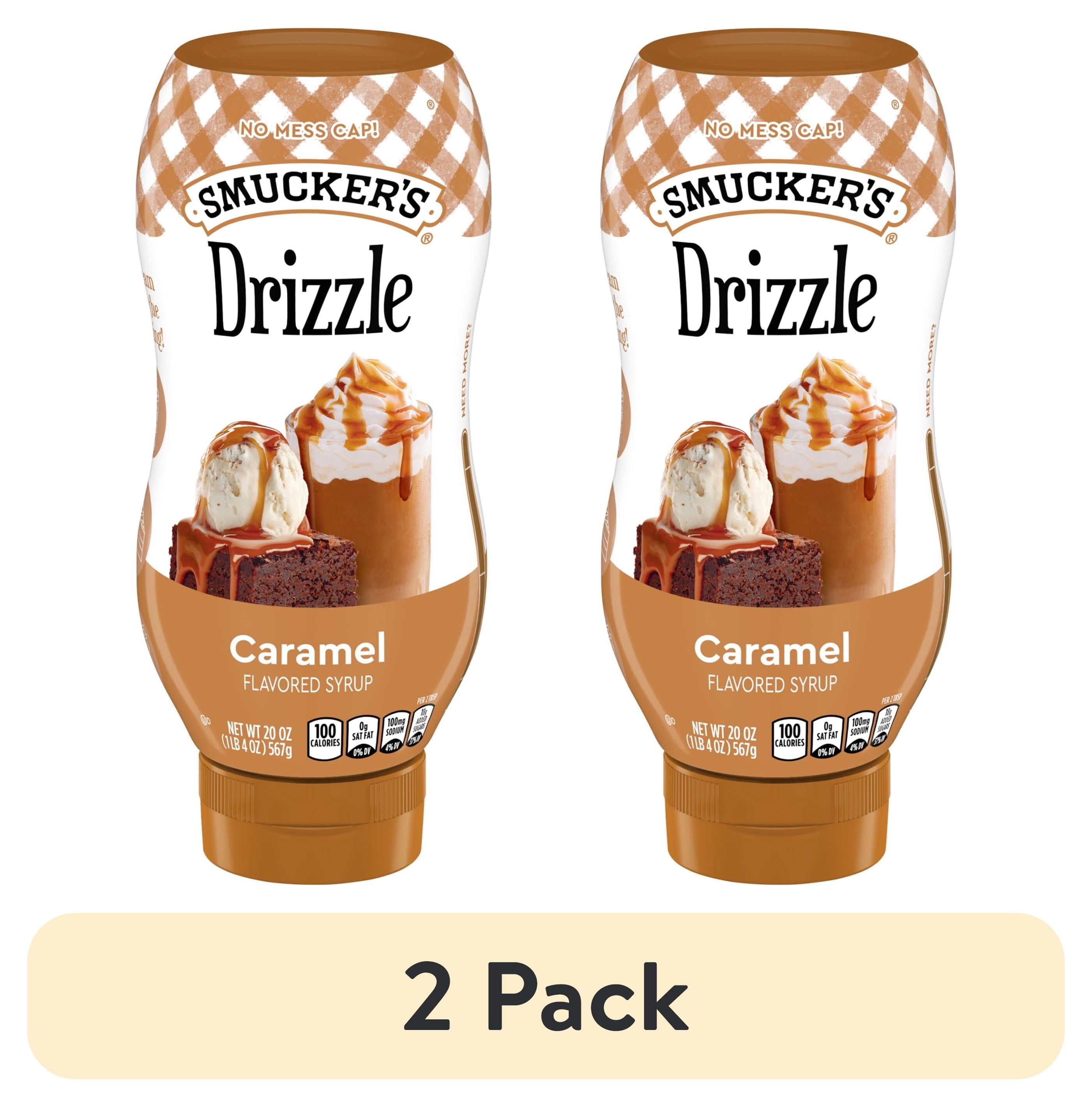 (2 pack) Smucker's Drizzle Caramel Artificially Flavored Syrup, 20 oz Squeezable Bottle