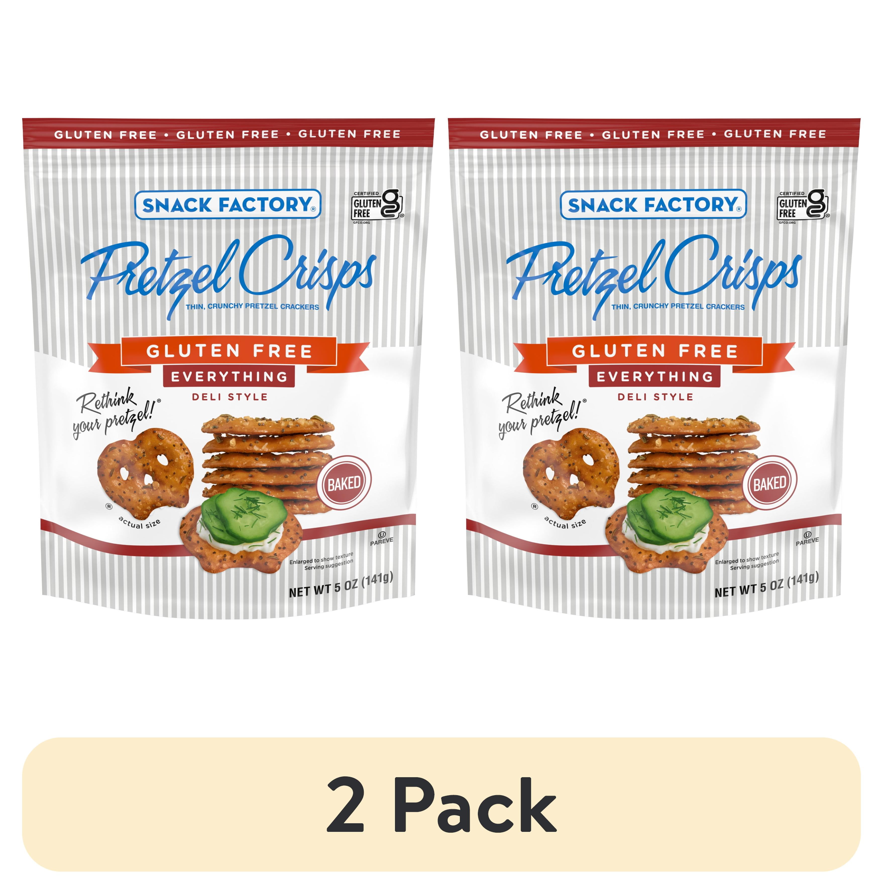 (2 pack) Snack Factory Pretzel Crisps, Gluten Free Everything Flavor, 5 oz