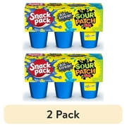 (2 pack) Snack Pack SOUR PATCH KIDS BLUE RASPBERRY Flavored Juicy Gels, 6 Count Snack Cups
