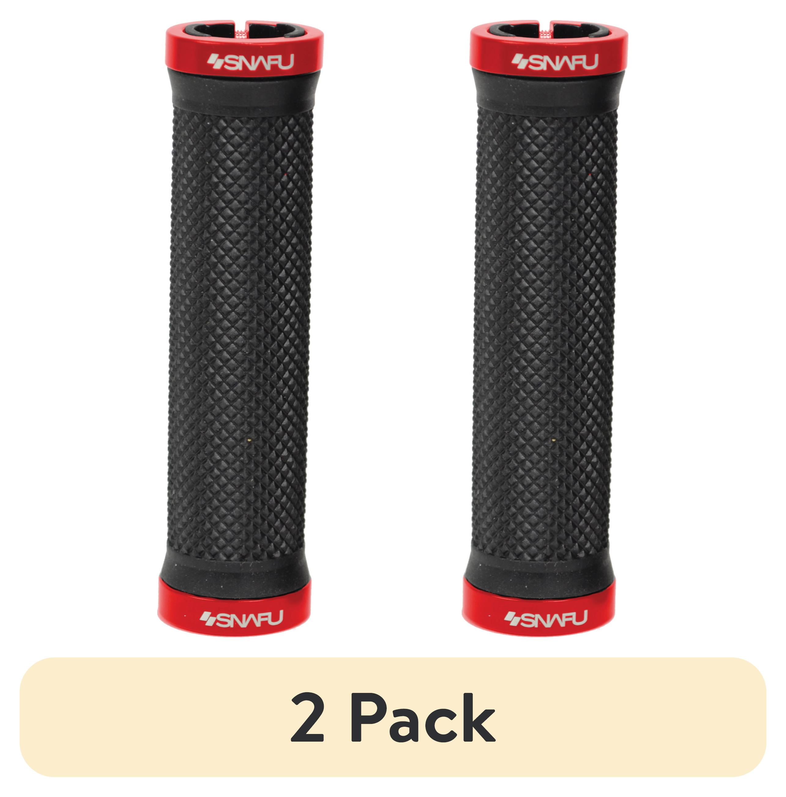 2 pack) Snafu Lock on Mountain Bike Handlebar Grips (No Slip