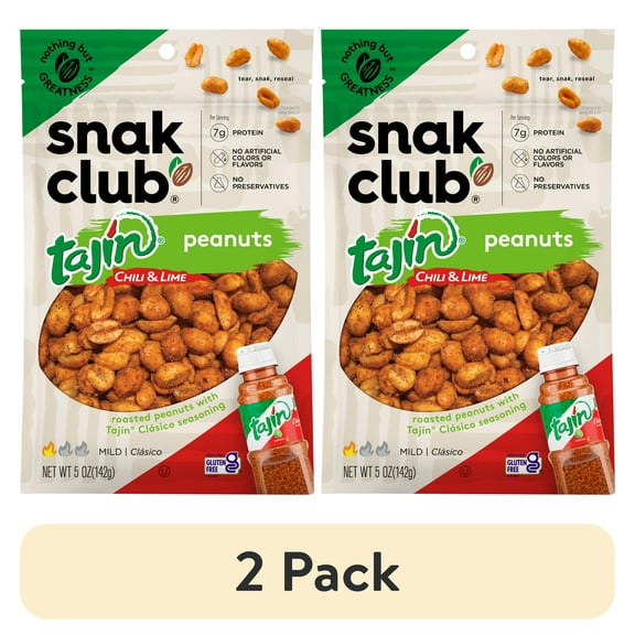 (2 pack) Snak Club Tajin Classico Peanuts 5oz