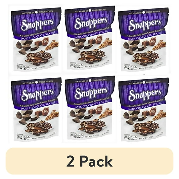 (2 pack) Snappers Dark Sea Salt Chocolate, 6 Ounce (Pack of 6)