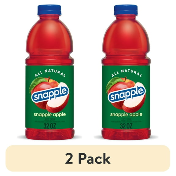 (2 pack) Snapple Apple Juice, 32 fl oz, Bottle