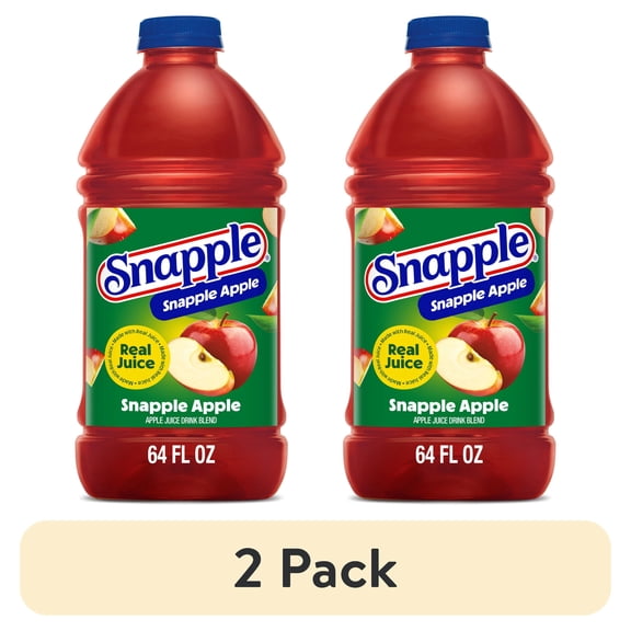 (2 pack) Snapple Apple Juice Drink, 64 fl oz, Bottle