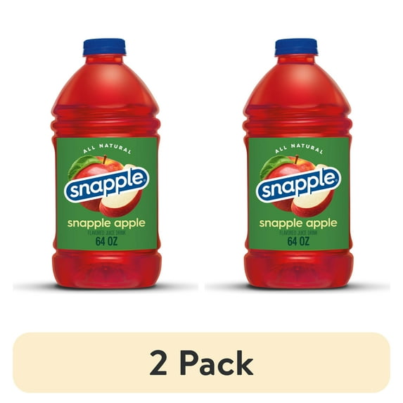 (2 pack) Snapple Apple Juice Drink, 64 fl oz, Bottle