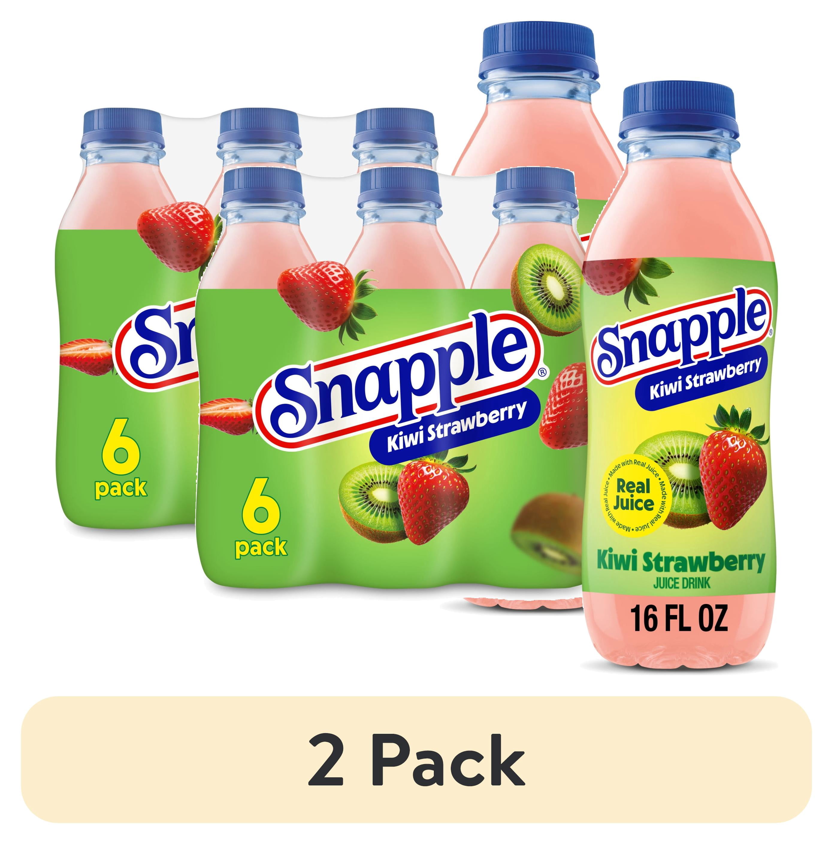 2 pack) Snapple Kiwi Strawberry Juice Drink, 16 fl oz, 6 Count