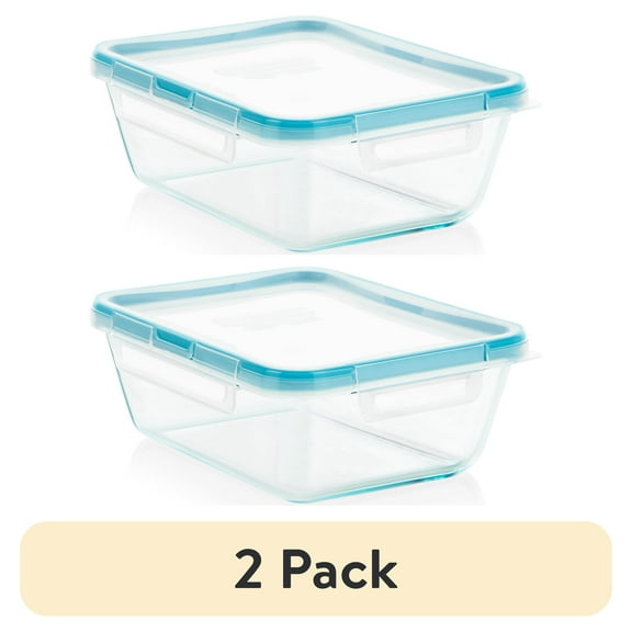 (2 pack) Snapware 8 Cup Clear Food Storage Container, Well Suited to Refrigerator Organization