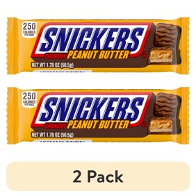 Snickers Crunchy Peanut Butter Squared Candy Chocolate Bar, Full Size, 1.78 oz, Packet