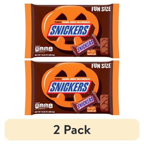 Snickers Fun Size Halloween Chocolate Candy Bars, Multiple Sizes