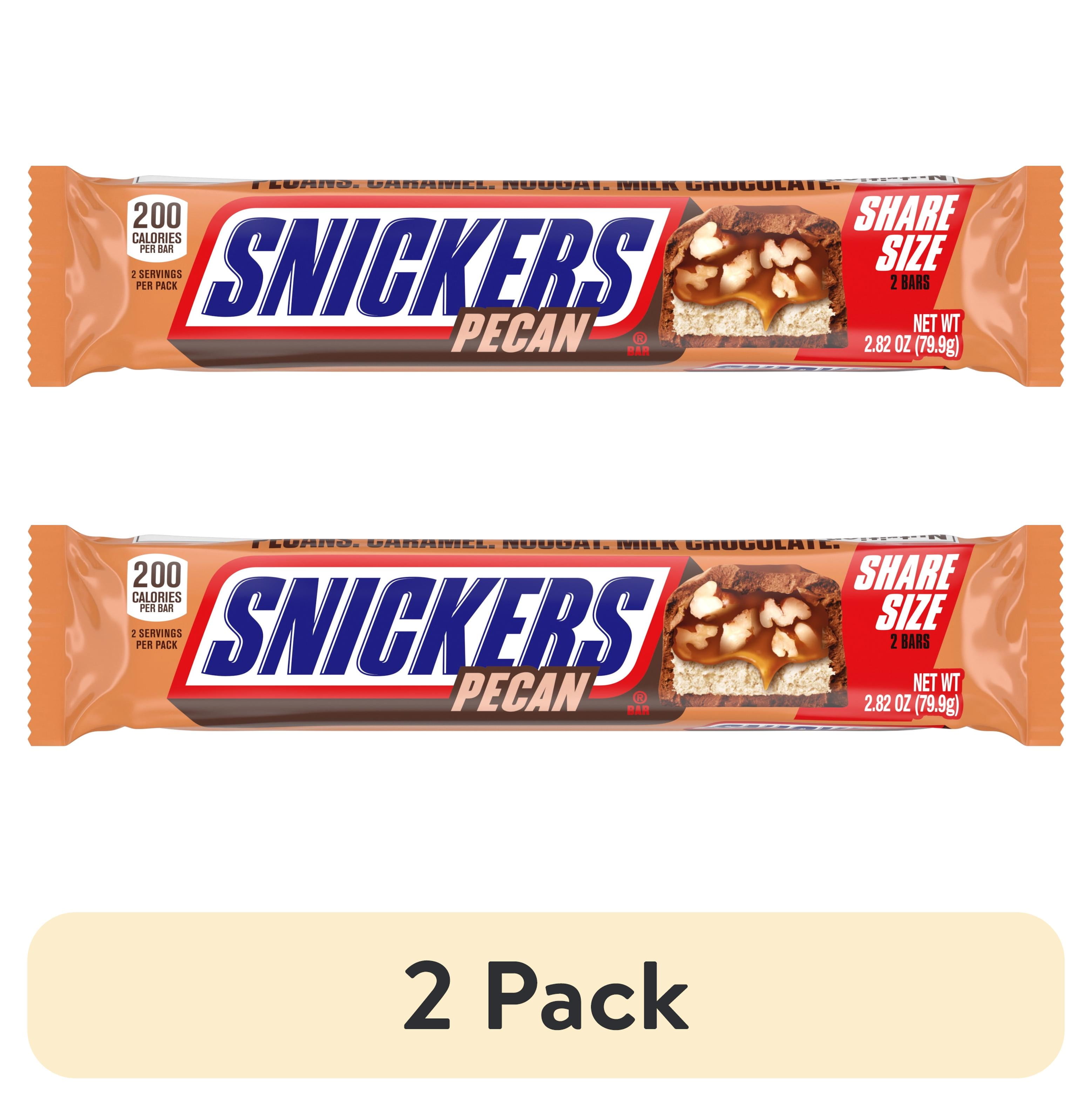 (2 pack) Snickers Pecan Milk Chocolate Bar, Share Size - 2.82 oz