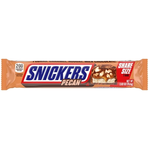 2 pack Snickers Pecan Milk Chocolate Bar, Share Size - 2.82 oz
