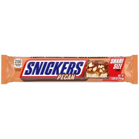 2 pack Snickers Pecan Milk Chocolate Bar, Share Size - 2.82 oz