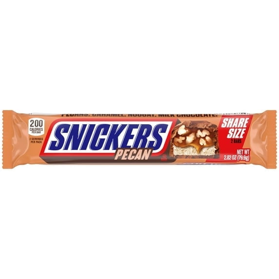 2 pack Snickers Pecan Milk Chocolate Bar, Share Size - 2.82 oz