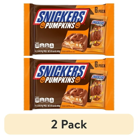 (2 pack) SNICKERS PUMPKINS 6 PACK 6.6 OUNCES