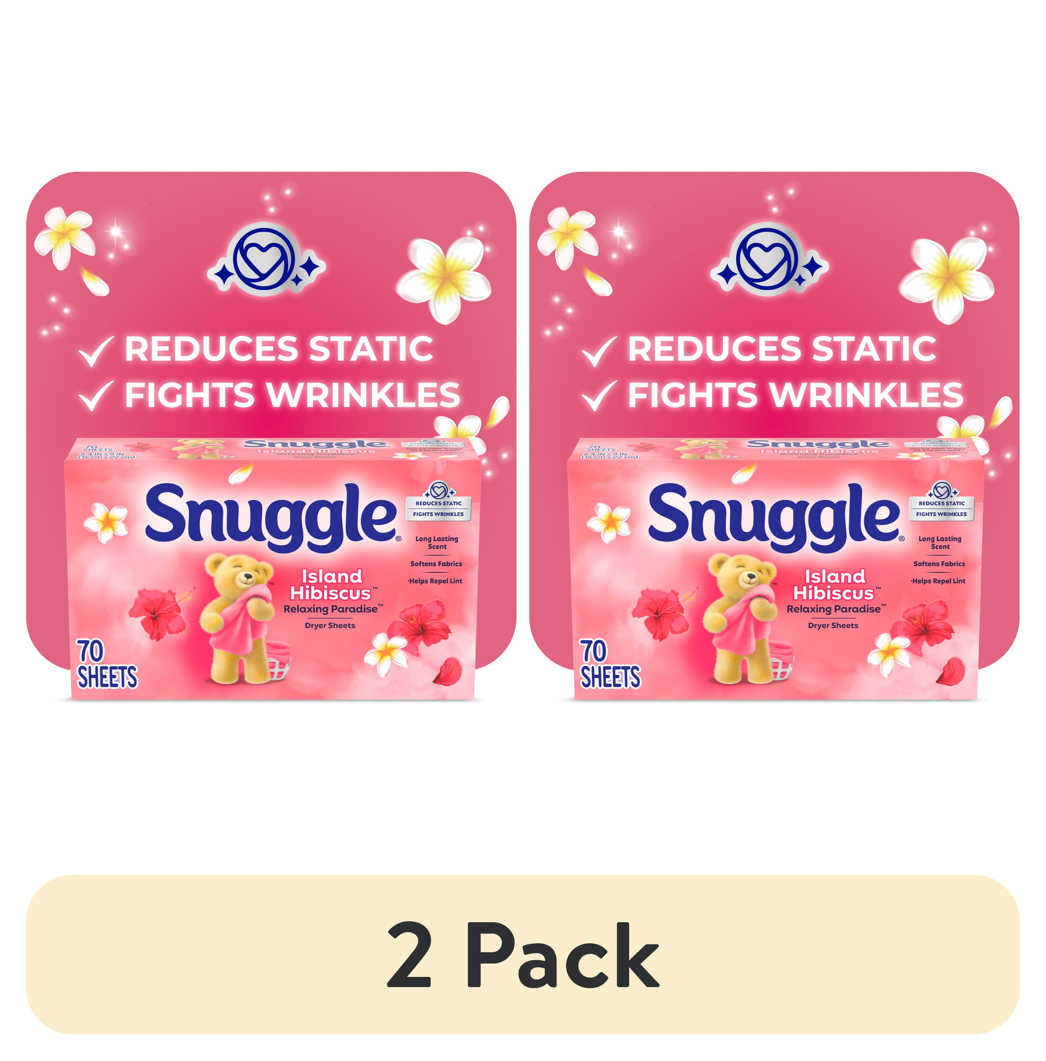 2 pack) Snuggle Fabric Softener Dryer Sheets, Island Hibiscus