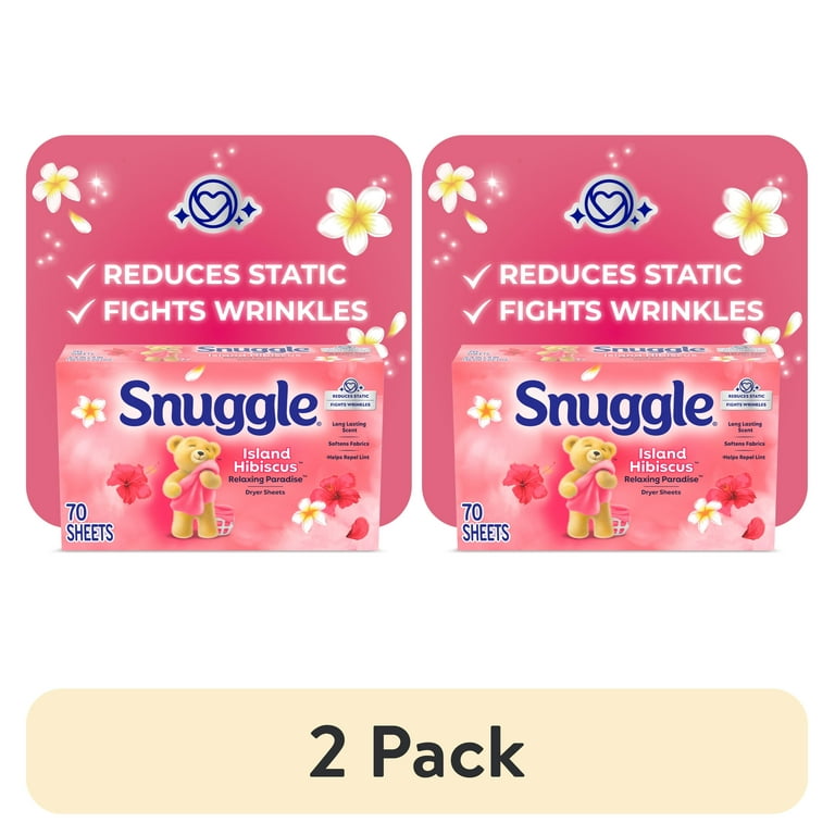 2 pack) Snuggle Fabric Softener Dryer Sheets, Island Hibiscus
