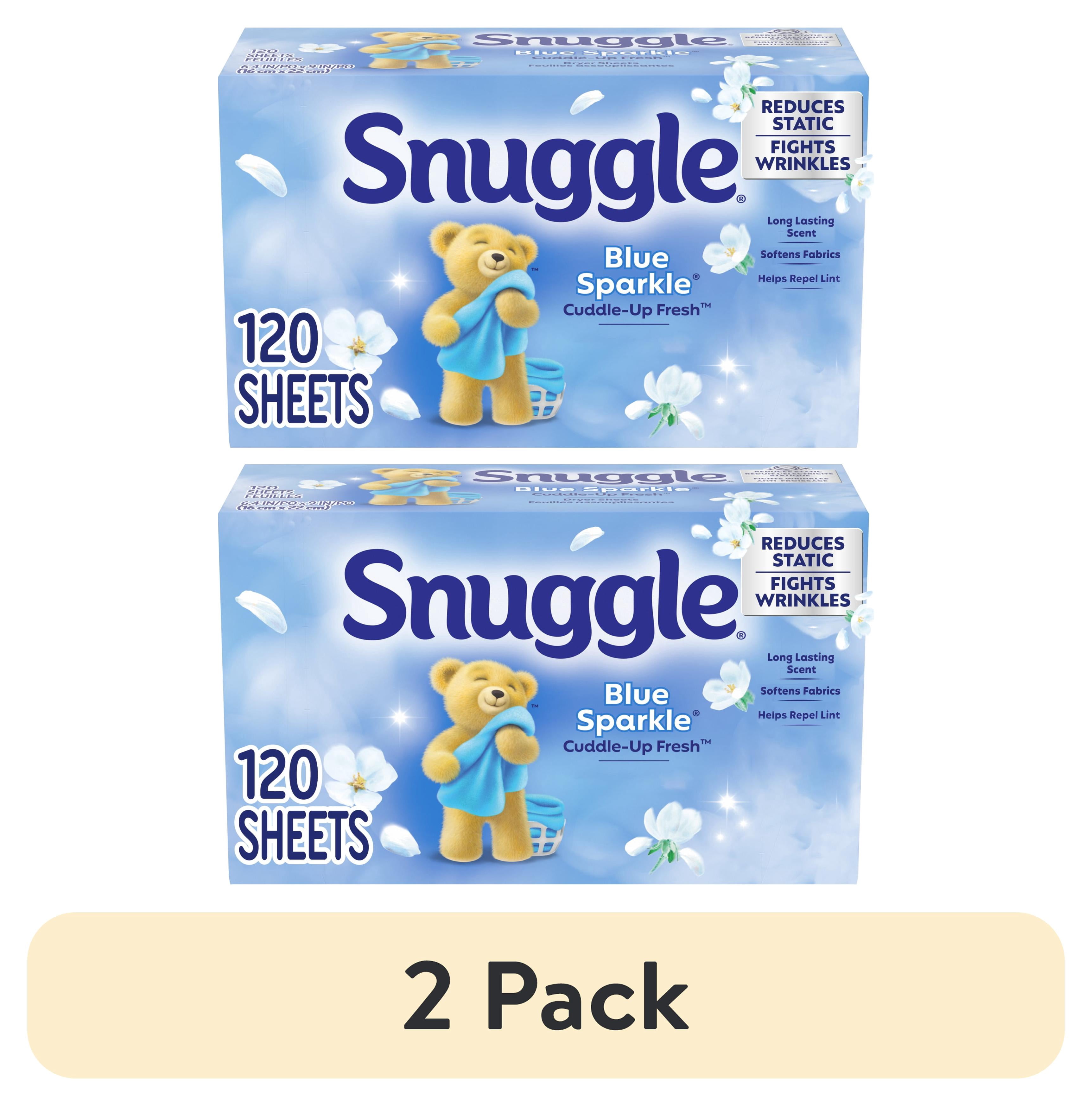 (2 pack) Snuggle Blue Sparkle Cuddle Up Fresh Dryer Sheets, 120 Count