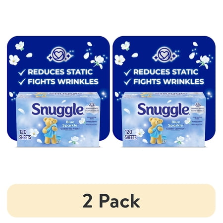 (2 pack) Snuggle Blue Sparkle Cuddle Up Fresh Dryer Sheets, 120 Count