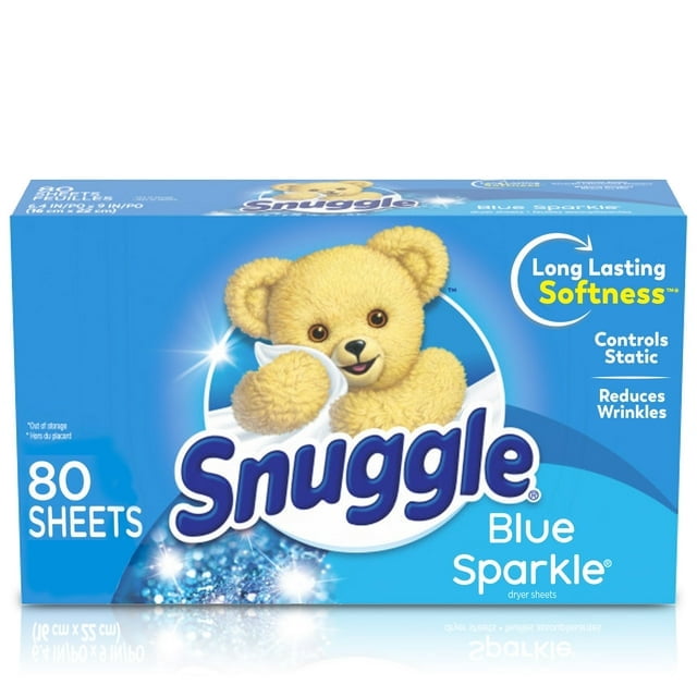 (2 pack) Snuggle Fabric Softener Dryer Sheets Blue Sparkle 80 Count ...