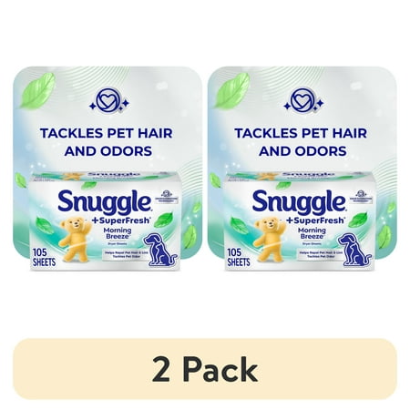 (2 pack) Snuggle SuperFresh Morning Breeze, Dryer Sheets, 105 Count