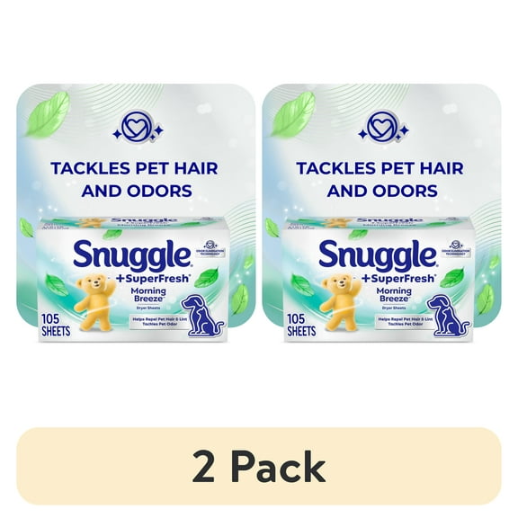 (2 pack) Snuggle SuperFresh Morning Breeze, Dryer Sheets, 105 Count