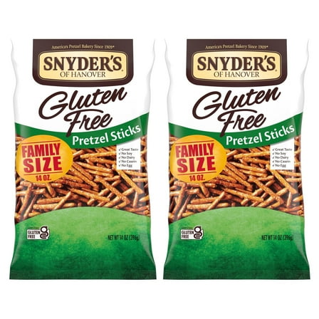 (2 pack) Snyder's of Hanover Gluten Free Pretzel Sticks, 14 oz