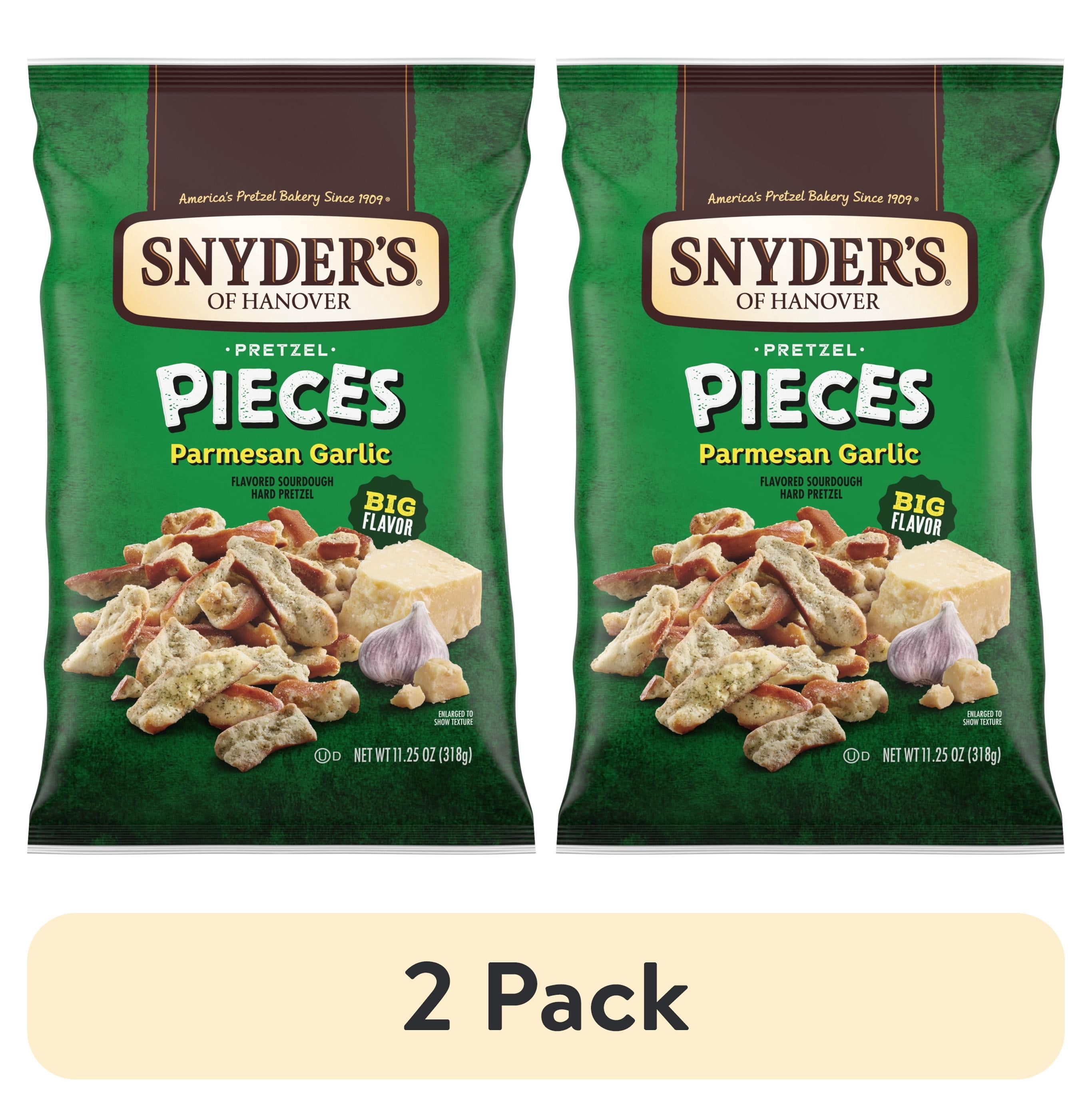 (2 pack) Snyder's of Hanover Parmesan Garlic Flavored Pretzel Pieces, 11.25 oz Bag