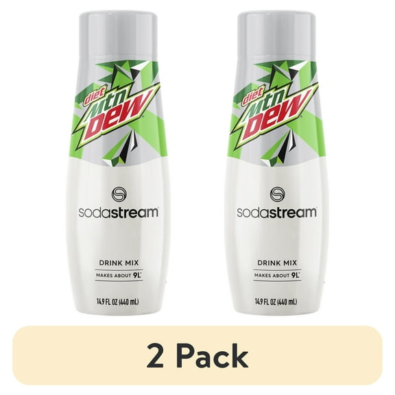 (2 pack) SodaStream Diet Mountain Dew Soda Mix, 14.9 fl oz.