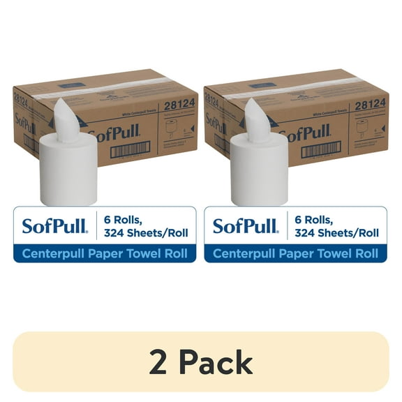 SofPull® Regular Centerpull Premium Paper Towel by GP PRO (Georgia-Pacific), White, 6 Rolls Per Case