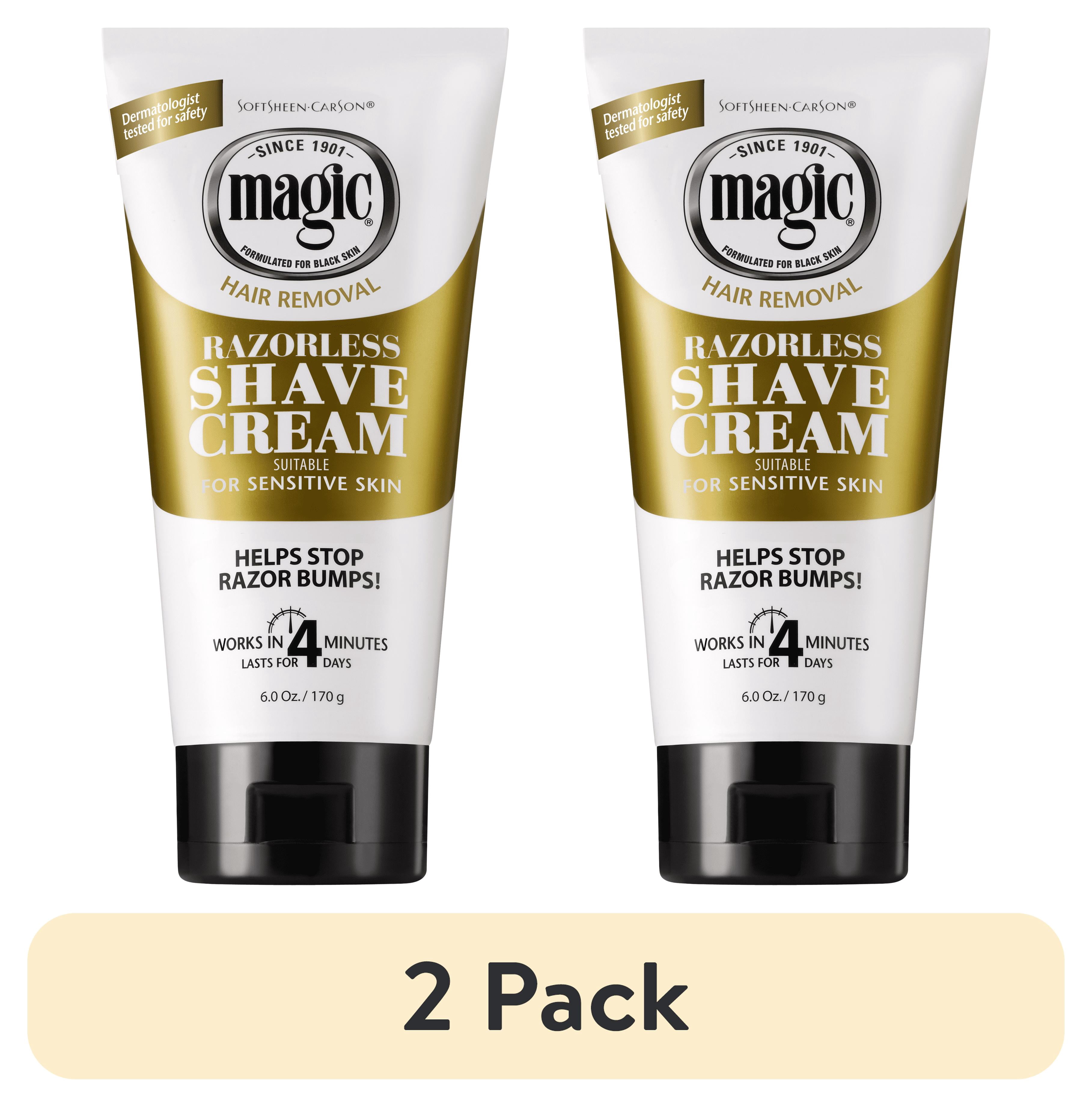 (2 pack) Magic Razorless Shave Cream Sensitive Skin for Hair Removal, Depilatory Cream for Men and Women - 6oz