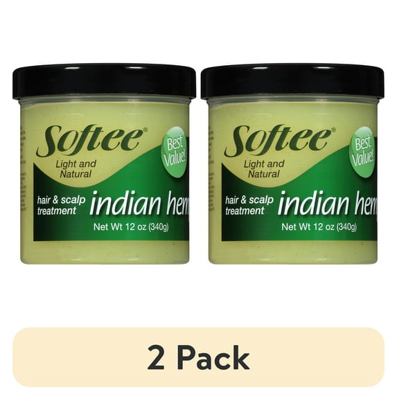 (2 pack) Softee Indian Hemp Light and Natural Hair & Scalp Treatment, 12 oz