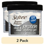 (2 pack) Softee Super Freeze Protein Styling Gel 32 oz. Jar, Clarifying, Strengthens Hair, Unisex