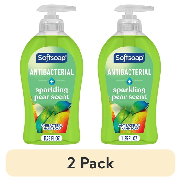 (2 pack) Softsoap Antibacterial Liquid Hand Soap, Sparkling Pear, 11.25 Fluid Ounce Bottle