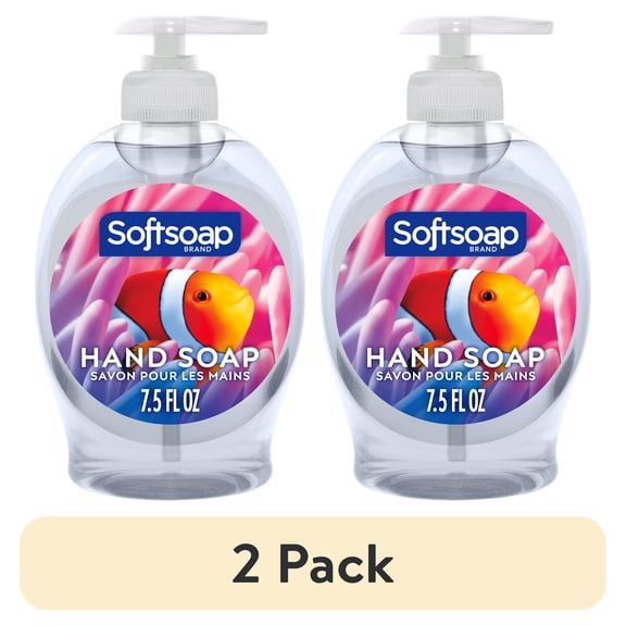 (2 pack) Softsoap Aquarium Liquid Hand Soap, Kitchen and Bathroom Hand Soap, 7.5 Fluid Ounce Bottle