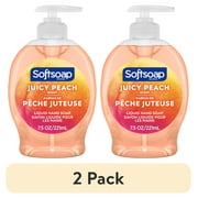 (2 pack) Softsoap Liquid Hand Soap, Kitchen and Bathroom Hand Soap, Juicy Peach, 7.5 Fluid Ounce Bottle