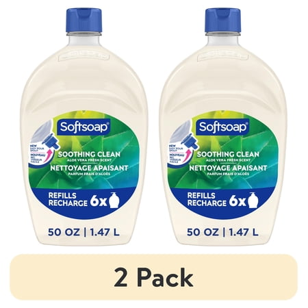 (2 pack) Softsoap Soothing Clean Liquid Hand Soap, Aloe Vera Fresh Scent, 50 fl oz
