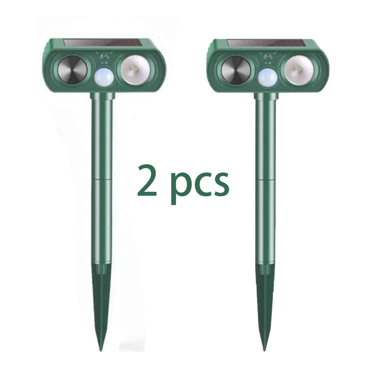 2-pack Solar Animal Repeller - 110° Protection,Motion Sensor Activated