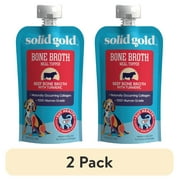 (2 pack) Solid Gold Bone Broth Meal Topper for Dogs, Grain-Free, Beef Flavor, 8 oz