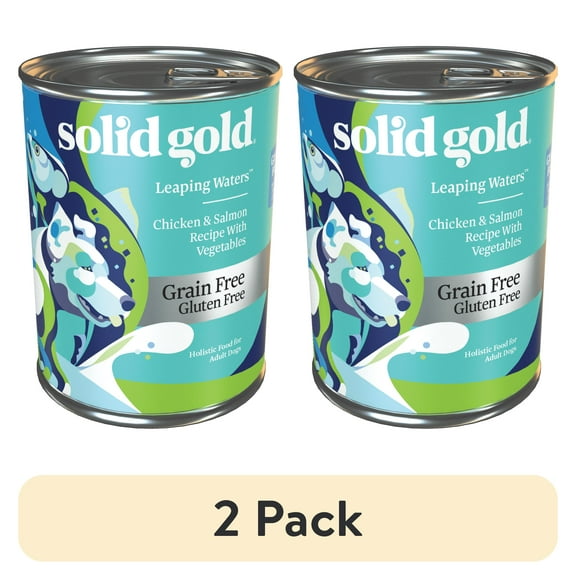(2 pack) Solid Gold Leaping Waters Wet Dog Food, Grain-Free, Chicken & Salmon Flavor, 13.2 oz