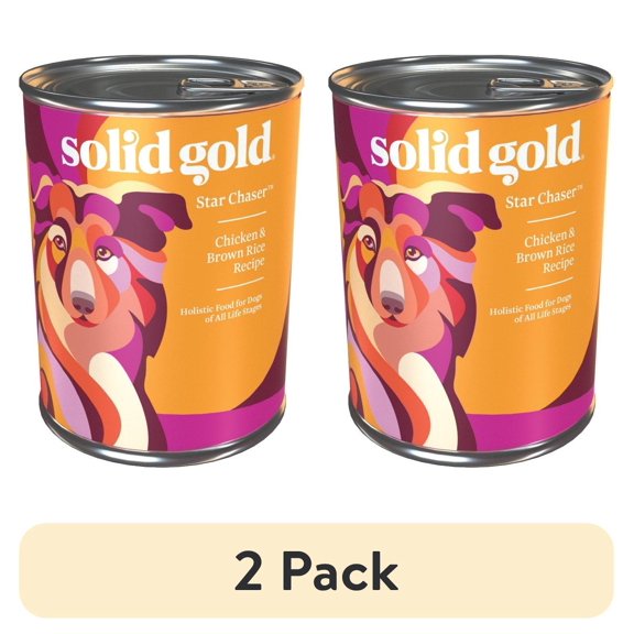(2 pack) Solid Gold Star Chaser Wet Dog Canned Food, Chicken & Brown Rice Recipe With Vegetables, 13.2oz Can