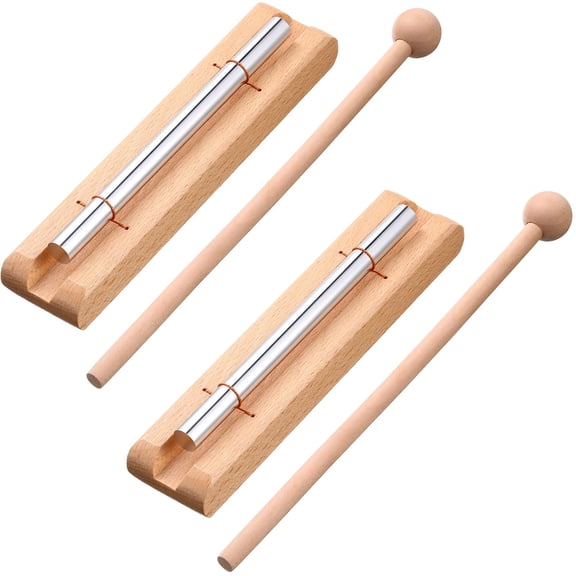 2 pack Solo Chime Musical Percussion Instrument with Mallet for Meditation, Classroom Use and Sound Therapy