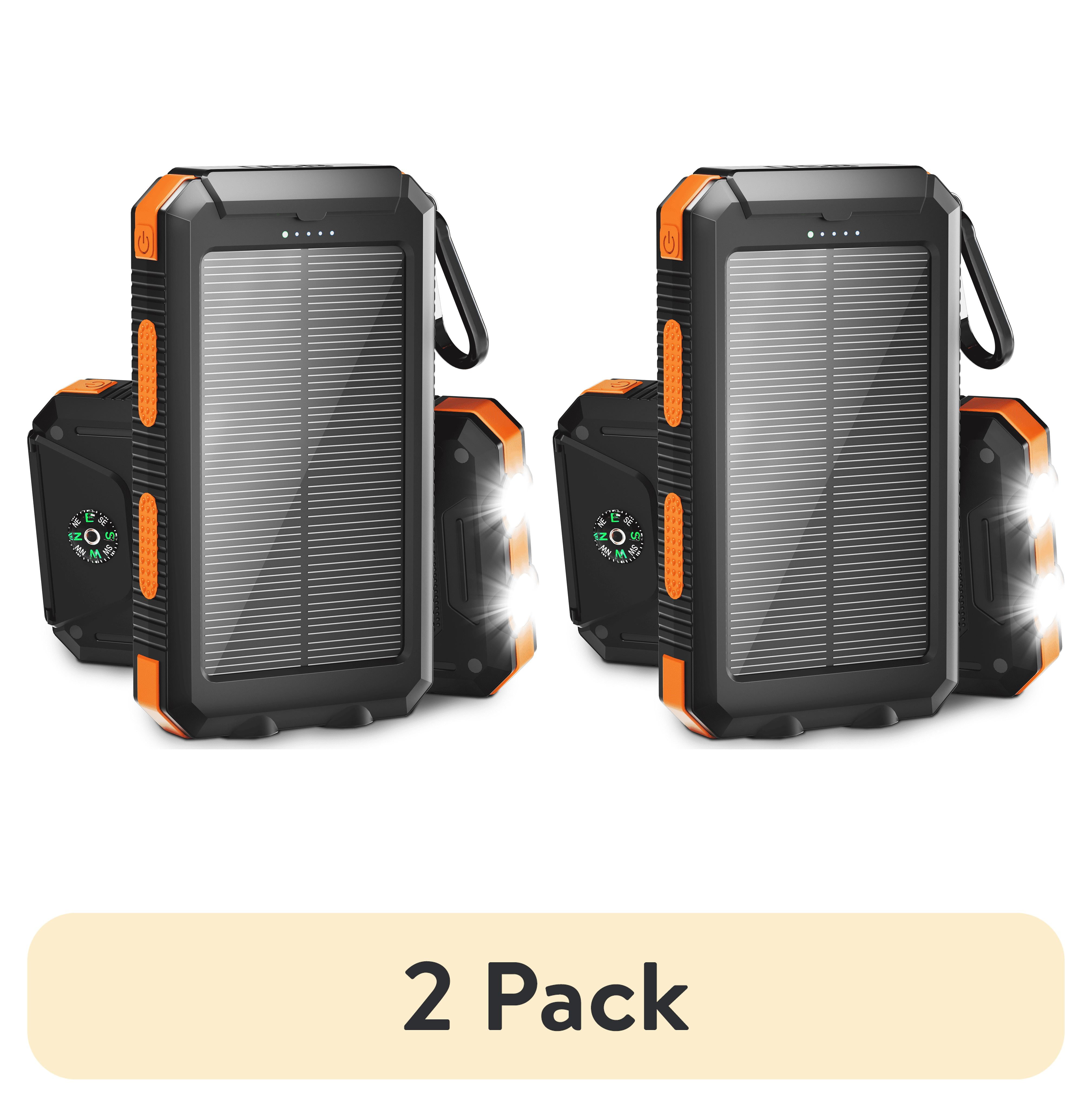 2 pack) Solpowben 20000mAh Solar Power Bank Compatitble for iphone