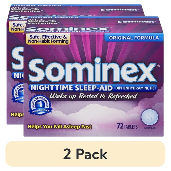 (2 pack) Sominex Original Formula Tablets, 72 ea
