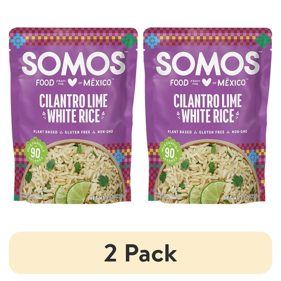 (2 pack) Somos Cilantro Lime White Rice, 8.8 oz Pouch