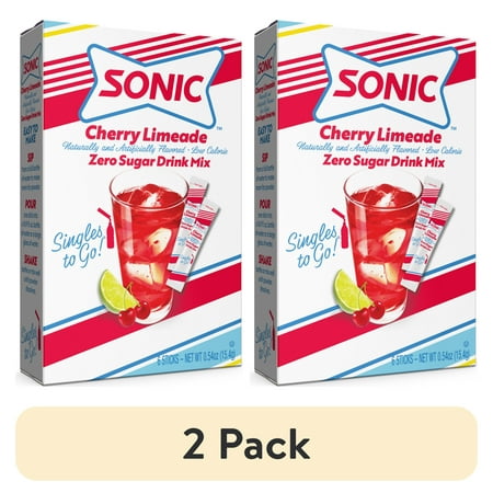 (2 pack) Sonic Zero Sugar Singles-to-Go Powdered Drink Mix, Cherry Limeade, 6 Count Packets