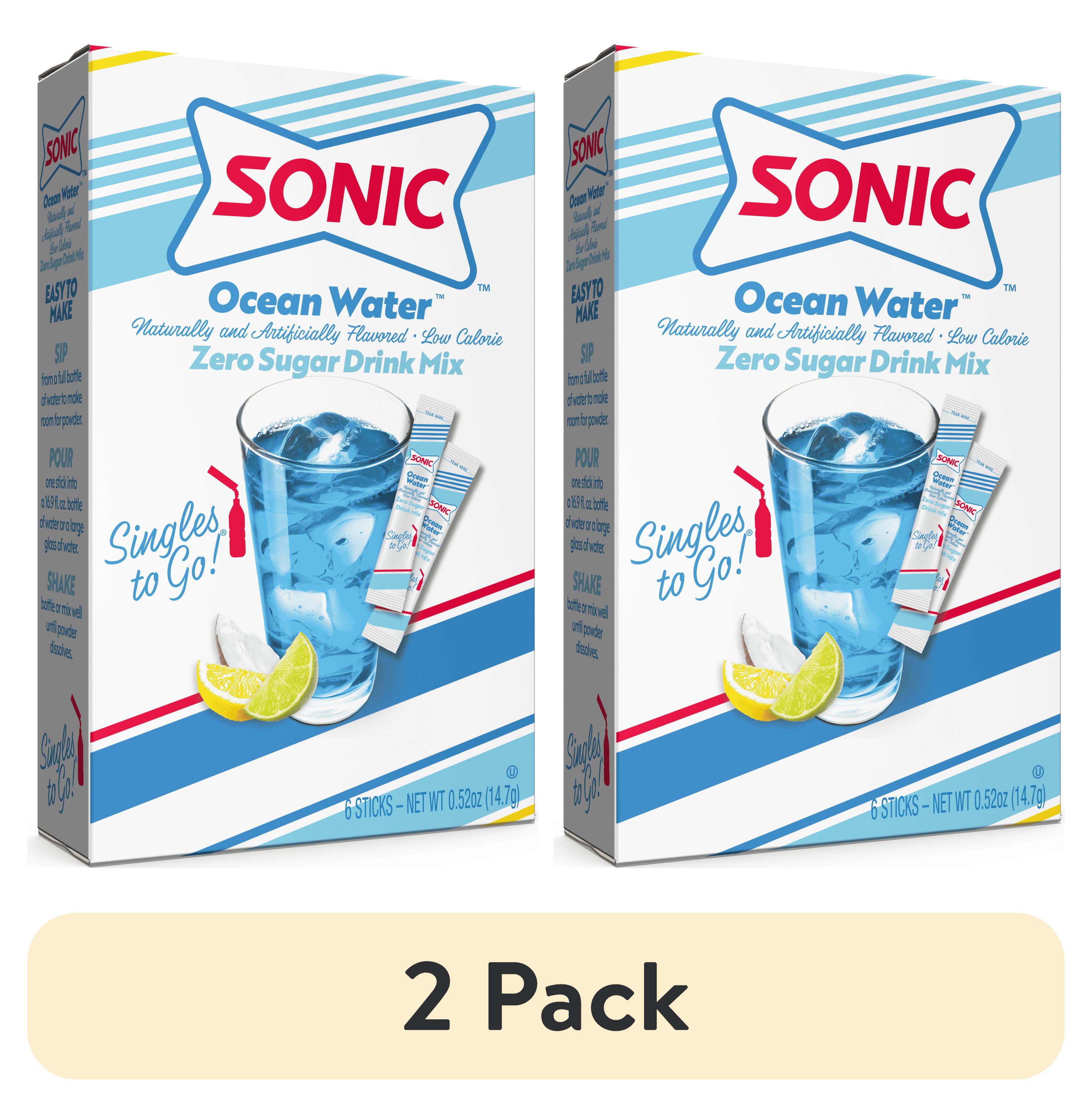 (2 pack) Sonic Zero Sugar Singles-to-Go Powdered Drink Mix, Ocean Water, 6 Count Packets
