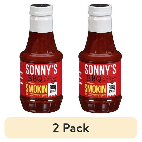 (2 pack) Sonny's BBQ Smokin BBQ Sauce - The Final Touch to Perfect Barbeque, 20 oz Bottle