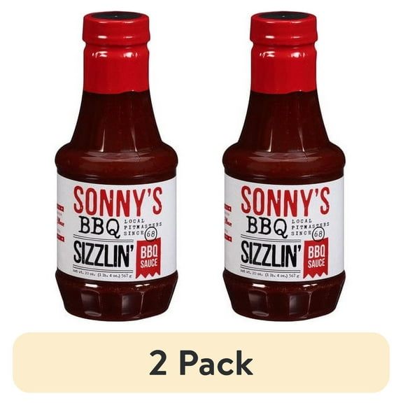 (2 pack) Sonnys Franchise Sizzlin' BBQ Sauce - The Final Touch to Perfect Barbeque, 20 oz Bottle